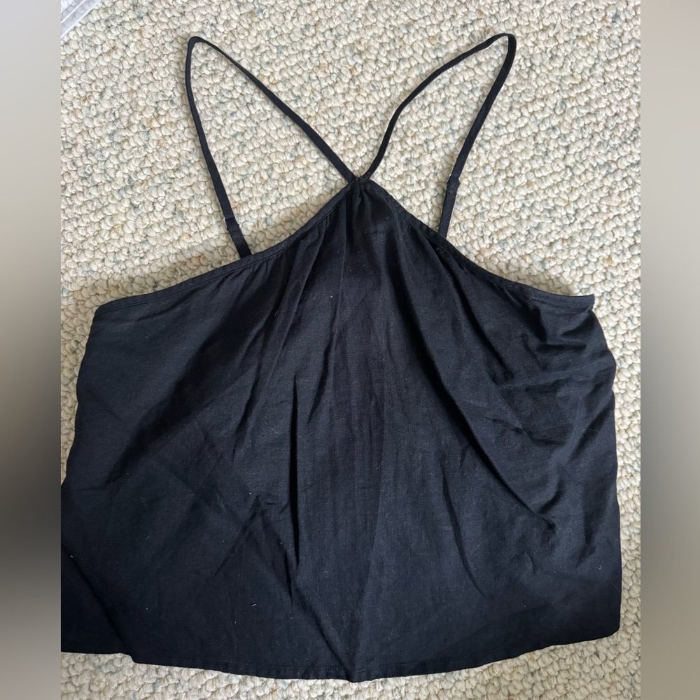 Abercrombie & Fitch Black Cropped Triangle Top Size Small